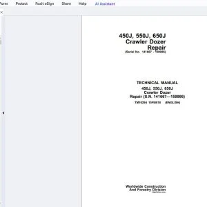 John Deere 450J, 550J, 650J Crawler Dozer Repair Technical Manual TM10294 - PDF DOWNLOAD