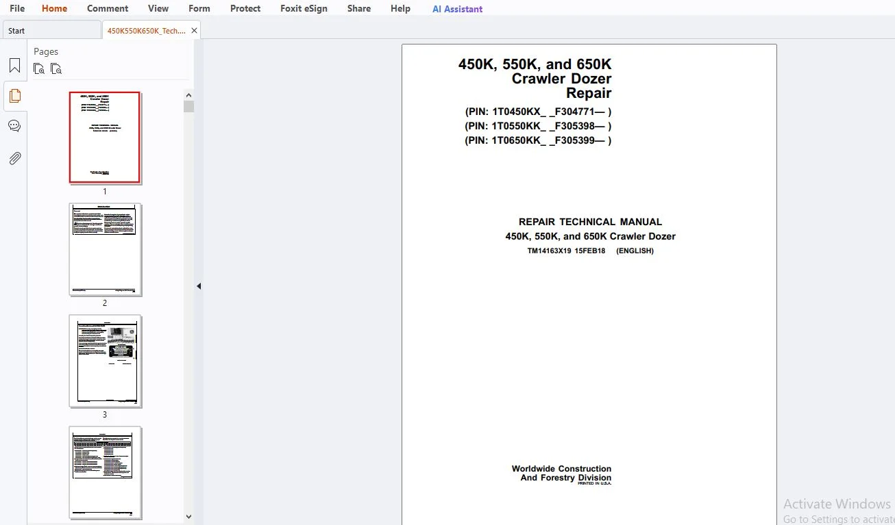 Technical Repair Manual for John Deere 450K 550K 650K Dozer PDF - Image 4