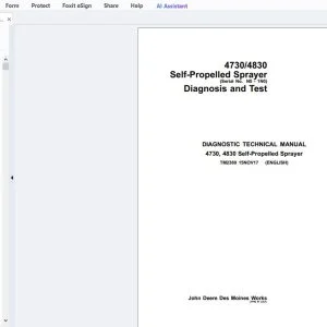 John Deere 4730, 4830 Self-Propelled Sprayer Diagnosis & Test Technical Manual TM2369 - PDF DOWNLOAD
