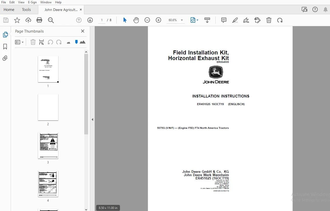 John Deere 5075G V/N/F F5D FT4 Operator's Manual ER451025 PDF - Image 2