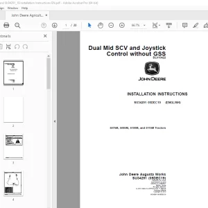 John Deere 5075M 5085M 5100M & 5115M Tractors Instruction Manual SU34291 PDF