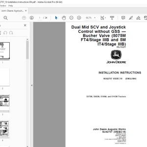 John Deere 5075M, 5085M, 5100M & 5115M Tractors Instruction Manual SU42707 PDF