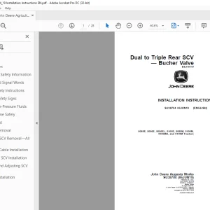 John Deere 5085E, 5090E, 5090EL, 5100E, 5085M, 5100M, 5100MH, and 5115M Tractors INSTALLATION INSTRUCTIONS MANUAL