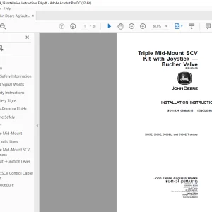 John Deere 5085E, 5090E, 5090EL, and 5100E Tractors INSTALLATION INSTRUCTIONS MANUAL SU41434