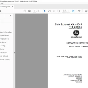 John Deere 5085M, 5090M, 5100M, 5100MH, 5100ML, 5115M,5125M, and 5115ML Tractors INSTALLATION INSTRUCTIONS MANUAL  SU53145