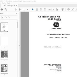 John Deere 5090M, 5100M & 5115M Tractors Instruction Manual SU56117 PDF