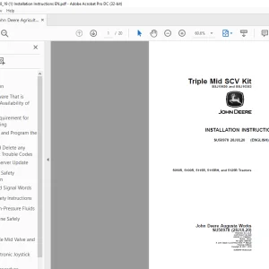 John Deere 5090R-5125R Tractor Installation Manual PDF Download