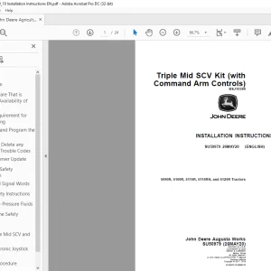 John Deere 5090R, 5100R, 5115R, 5115RH, and 5125R Tractors Installation Instructions Manual  PDF