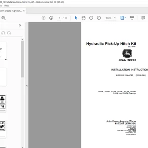 John Deere 5090R, 5100R, 5115R, 5125R, 5075M, 5090M, 5100M, & 5115M Tractors INSTALLATION INSTRUCTIONS MANUAL
