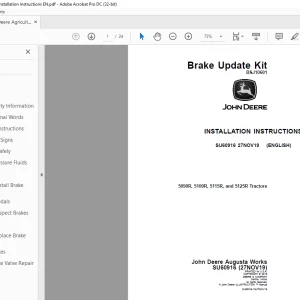 John Deere 5090R, 5100R, 5115R, & 5125R Tractors Installation Instructions Manual SU60916 - PDF