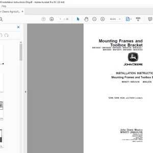 John Deere 520M, 540M, H240, and H260 Loaders INSTALLATION INSTRUCTIONS MANUAL  W56571
