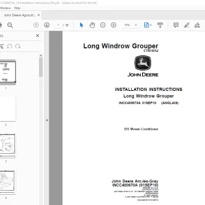John Deere 535 Mower-Conditioner Instruction Manual INCC400670A PDF