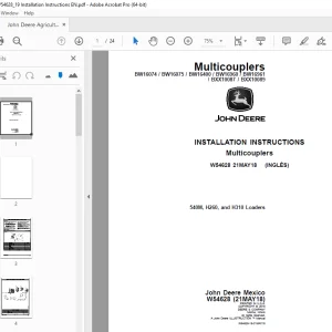 John Deere 540M, H260 & H310 Loaders Instruction Manual W54628 PDF