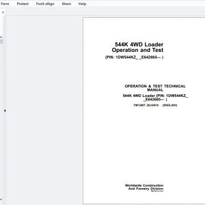 John Deere 544K 4WD Loader Operation & Test Technical Manual TM12097 - PDF DOWNLOAD