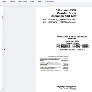 John Deere 550K & 650K Crawler Dozer Operation & Test Technical Manual TM13356X19 - PDF DOWNLOAD