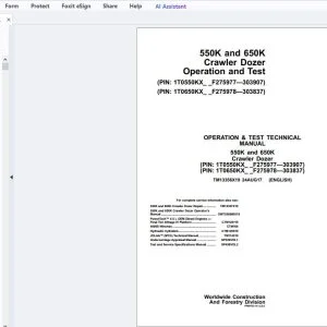 John Deere 550K & 650K Crawler Dozer Operation & Test Technical Manual TM13356X19 - PDF DOWNLOAD