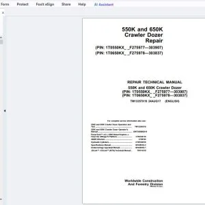 John Deere 550K & 650K Crawler Dozer Repair Technical Manual TM13357X19 - PDF DOWNLOAD