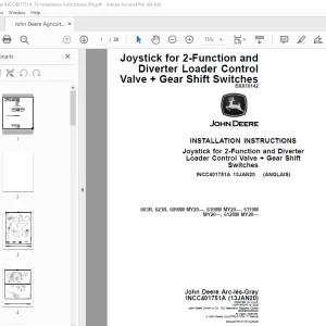 John Deere 603R, 623R, 6090M MY20, 6100M MY20, 6110M MY20, 6120M MY20 Instruction Manual INCC401750A PDF