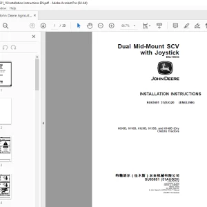 John Deere 6095B, 6110B, 6120B, 6135B & 6140B (Dry Clutch) Tractors Instruction Manual SU63601 PDF