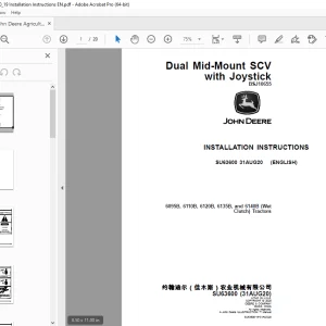 John Deere 6095B, 6110B, 6120B, 6135B & 6140B (Wet Clutch) Tractors Instruction Manual SU63600 PDF