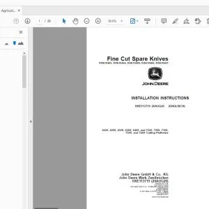 John Deere 622X, 625X, 630X, 635X, 640X & 722X, 725X, 730X, 735X & 740X Cutting Platform Instruction Manual - PDF DOWNLOAD