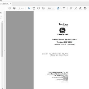 John Deere 622X, 625X, 630X, 635X, 640X, 722X, 725X, 730X, 735X, & 740X Cutting Platforms Instruction Manual HXE82242 - PDF