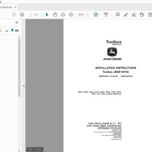 John Deere 622X, 625X, 630X, 635X, 640X, 722X, 725X, 730X, 735X & 740X Cutting Platforms Instruction Manual - PDF