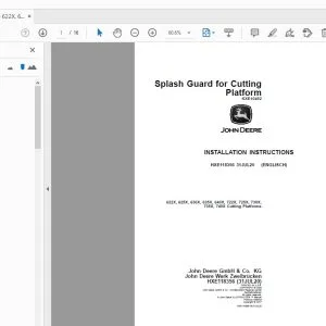 John Deere 622X, 625X, 630X, 635X, 640X, 722X, 725X, 730X, 735X, 740X Cutting Platforms Instruction Manual - PDF