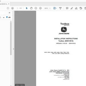 John Deere 622X, 625X, 630X, 635X, 640X, 722X, 725X, 730X, 735X & 740X Cutting Platforms Instruction Manual HXE82242 - PDF DOWNLOAD