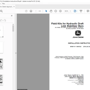 John Deere 6230 Premium to 6930 Premium 7130 Premium 7530 INSTALLATION INSTRUCTIONS MANUAL MHM1114