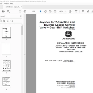 John Deere 623R, 643R, 6110M T2 MY20, 6125M T2 MY20, 6130M FT4 MY20 Instruction Manual PXX13033A PDF