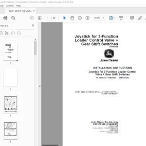 John Deere 623R, 643R, 6110M T2 MY20 6125M T2 MY20 6130M FT4 MY20 Instruction Manual PXX13034A PDF