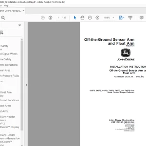 John Deere 635FD, 640FD, 645FD, 735FD, 740FD, and 745FD Dual Guide Flexible Draper Platforms Installation Instructions Manual HXE156280