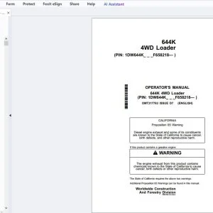 John Deere 644 4WD Loader Operator's Manual OMT317763 - PDF DOWNLOAD