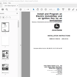 John Deere 6M 6MC/RC 6R 7R 8R & 9R Tractors Instruction Manual MHM1238 PDF