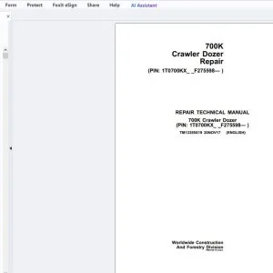 John Deere 700K Crawler Dozer Repair Technical Manual TM13359X19 - PDF DOWNLOAD