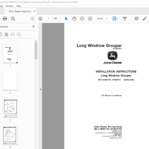 John Deere 735 Mower-Conditioner Instruction Manual INCC400671A PDF