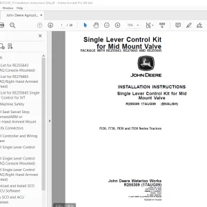 John Deere 7630, 7730, 7830 & 7930 Series Tractors Instruction Manual R255309 PDF