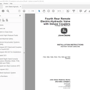 Instruction Manual for John Deere 7720-7930 Series Tractors PDF