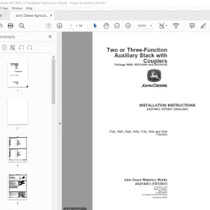 John Deere 7720 7820 7920 7630 7730 7830 & 7930 Tractors Instruction Manual PDF