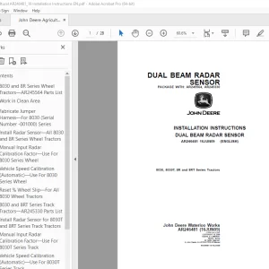 John Deere 78030, 8030T, 8R & 8RT Series Tractors Instruction Manual AR246481 PDF
