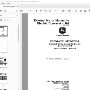 John Deere 7R, 8R, 9R & 9RX Series Tractors Instruction Manual R569113 PDF