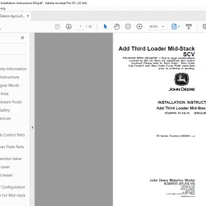 John Deere 7R Series Tractors (080001 —) INSTALLATION INSTRUCTIONS MANUAL R340955 -  PDF