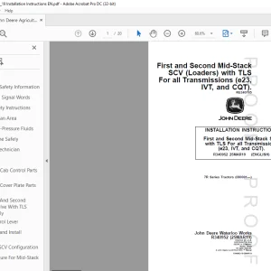 John Deere 7R Series Tractors (080001—) INSTALLATION INSTRUCTIONS MANUAL R340952 PDF