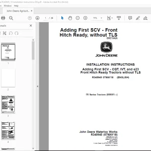 John Deere 7R Series Tractors (080001—) Instruction Manual R340945 PDF