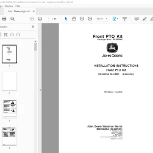 John Deere 7R Series Tractors Instruction Manual RE326854 - PDF DOWNLOAD