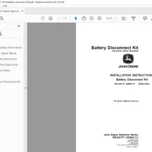 John Deere 7R Series Wheel Tractors INSTALLATION INSTRUCTIONS MANUAL RE324757 PDF
