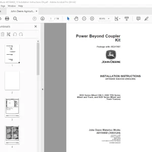 John Deere 8000 Series Wheel ONLY 8000 TEN Series Wheel & Track & 8020 Series Wheel & Track Tractors Instruction Manual PDF