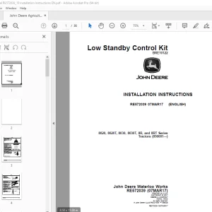 John Deere 8020 8020T 8030 8030T 8R & 8RT Series Tractors (090001-) Instruction Manual RE572039 PDF