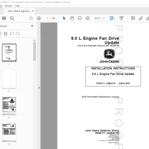 John Deere 8030 Powershift Transmission Tractors Instruction Manual R566771 PDF